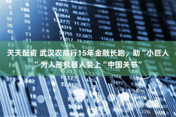 天天配资 武汉农商行15年金融长跑，助“小巨人”为人形机器人装上“中国关节”