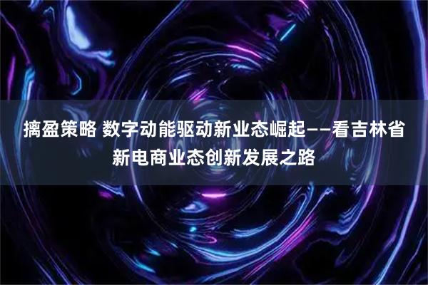 摛盈策略 数字动能驱动新业态崛起——看吉林省新电商业态创新发展之路